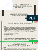 Materi Sosialisasi Halal IMPLEMENTASI UU NO 33 TAHUN 2014