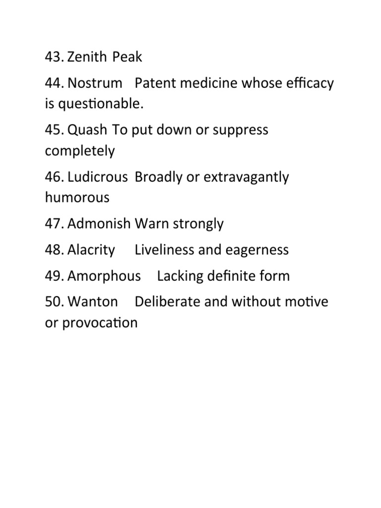Vocabulary Definitions and Meanings | PDF