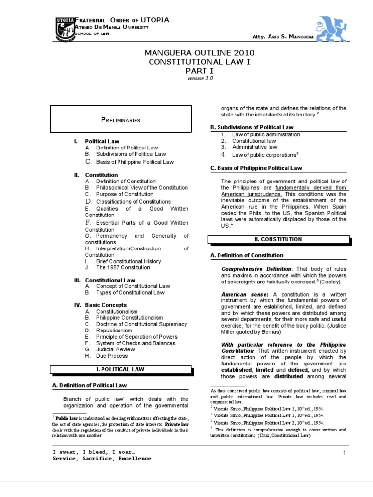 Utopia Consti Reviewer 2010 Part I Version 3 | PDF | Territorial Waters ...