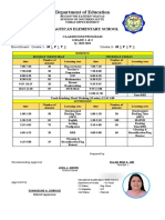 Kindergarten Classroom Program Schedule