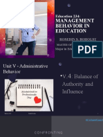 Education 234:: Management Behavior in Education