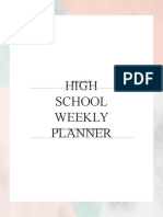 High School Weekly Planner: - Minimalist