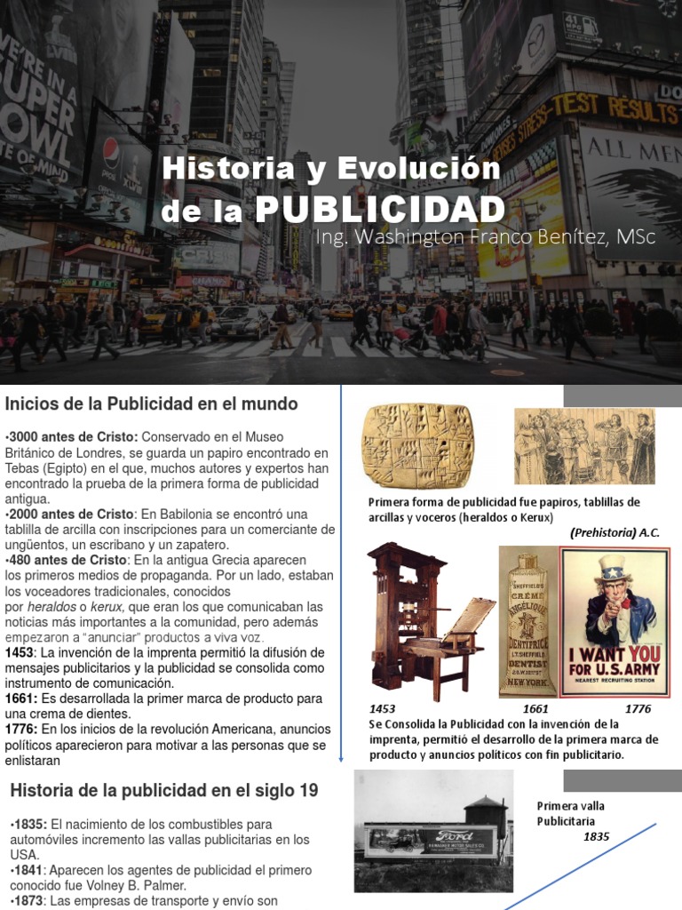 Historia y Evolución de la Publicidad | PDF | Publicidad online ...