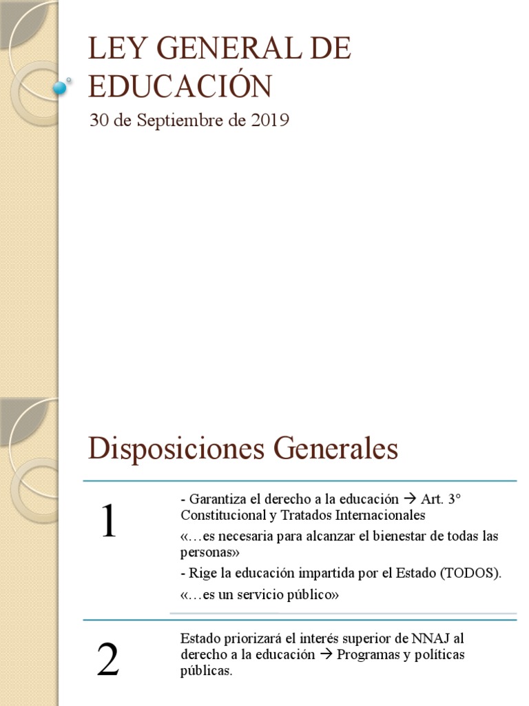 Ley General de Educación | PDF | Educación de la primera infancia ...