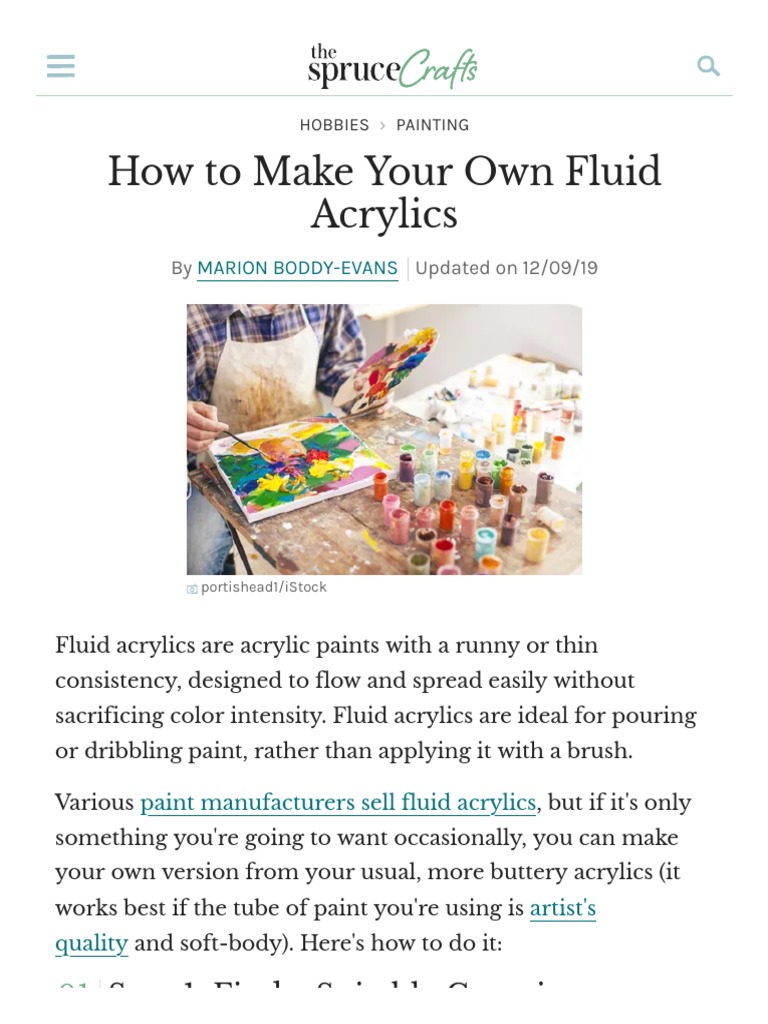 How To Make Your Own Fluid Acrylics | PDF | Acrylic Paint | Paint