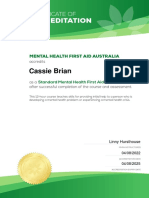 Mental Health First Aid Accreditation Certificate