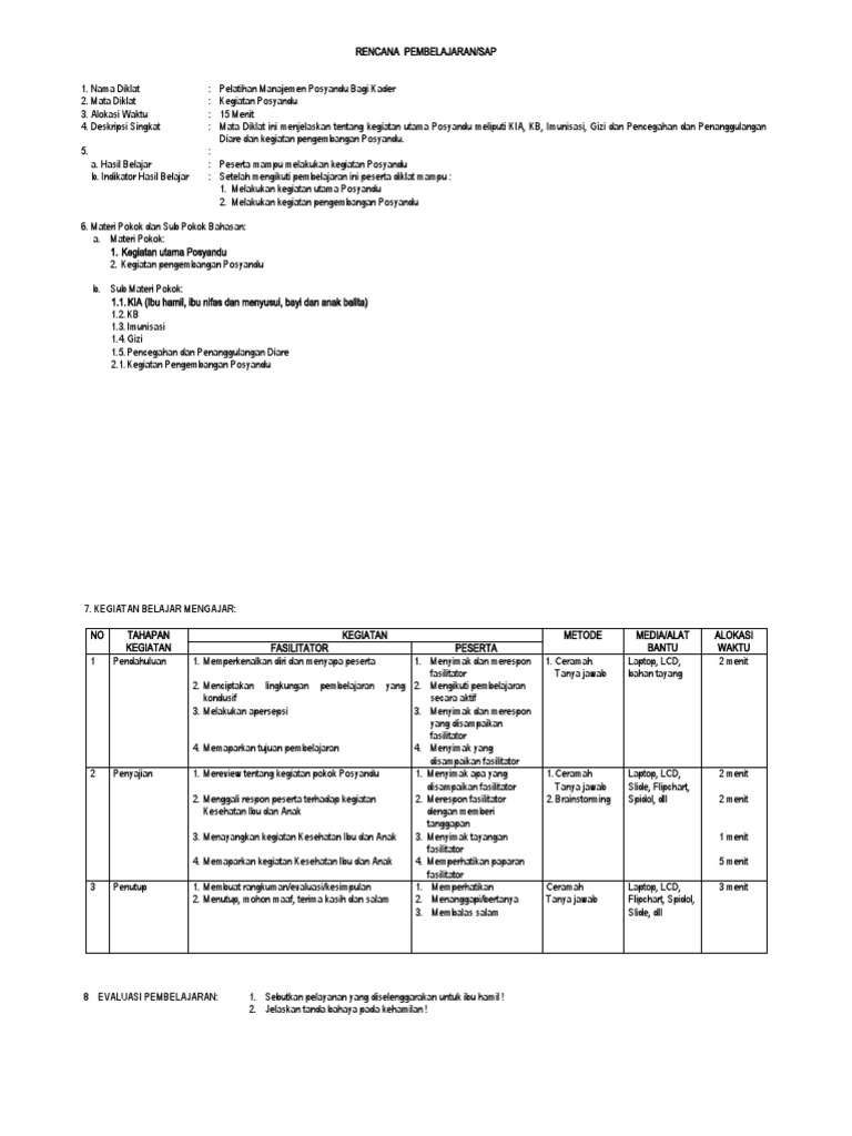 Contoh RP Posyandu | PDF