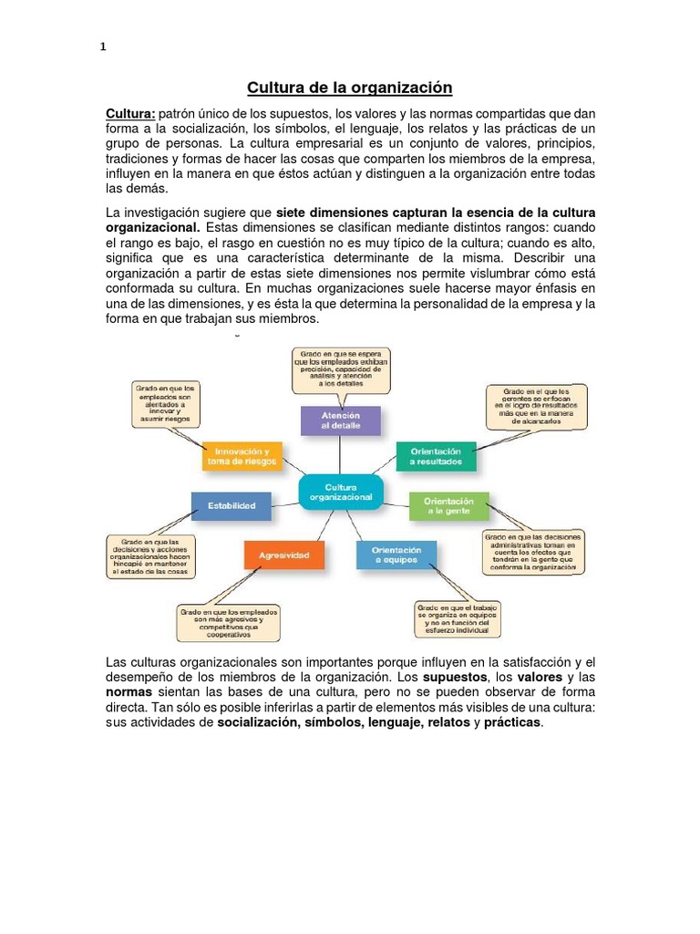 Tipos y componentes de cultura organizacional | PDF | Comportamiento ...