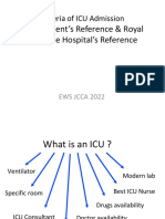 FINAL Criteria of ICU Admission EWS JCCA 2022