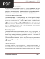 UNIT I Basics of C Programming