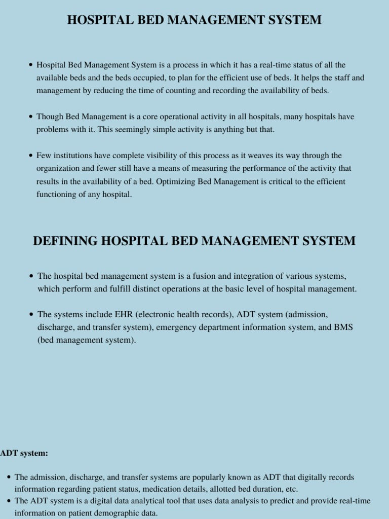 Hospital Bed Management | PDF | Electronic Health Record | Hospital