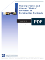 Long Intl The Importance and Value of Notice Provisions in Constr Contracts