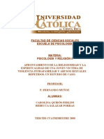 To de La Religiosidad y La Espiritualidad de Una Joven Victima de Violencia Intrafamiliar y Abusos Sexuales Repetidos Un Estudio de Caso.