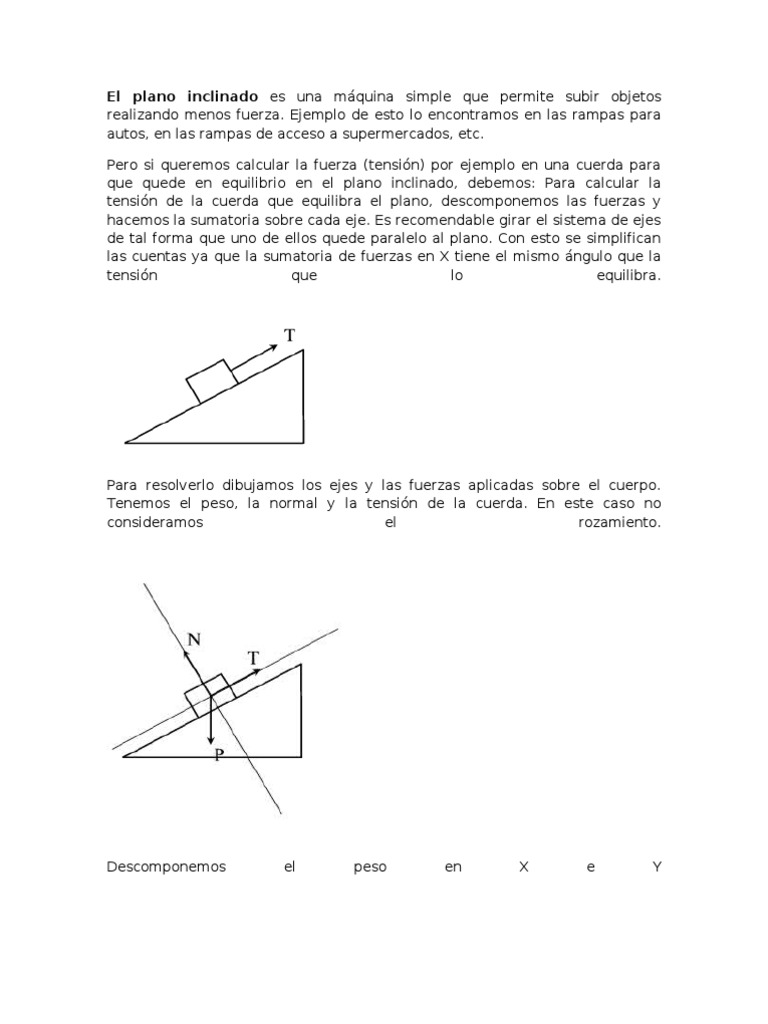 Plano Inclinado: Conceptos y Ejemplos | PDF | Métodos y materiales de ...