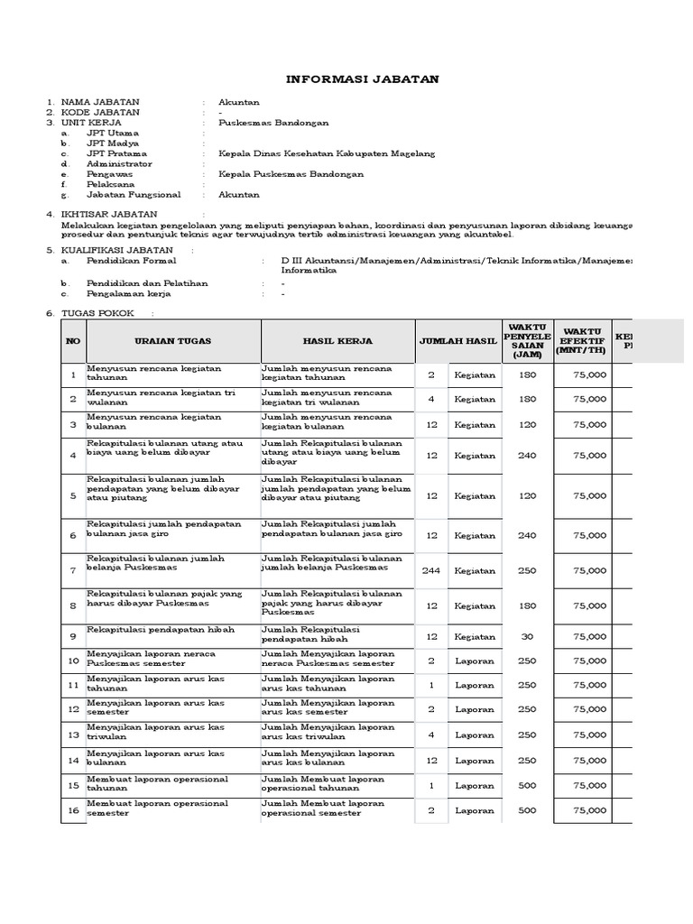 TEMPLATE Informasi Jabatan Akuntan | PDF