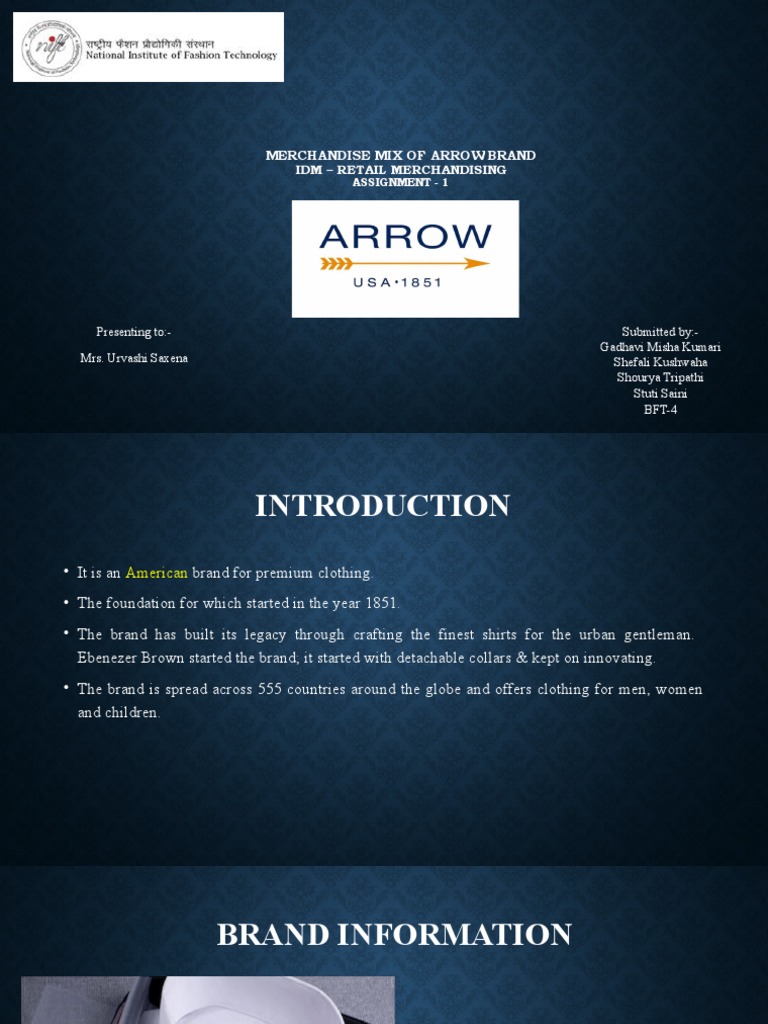 Arrow Brand Merchandise Overview | PDF | Shirt | Softlines (Retail)