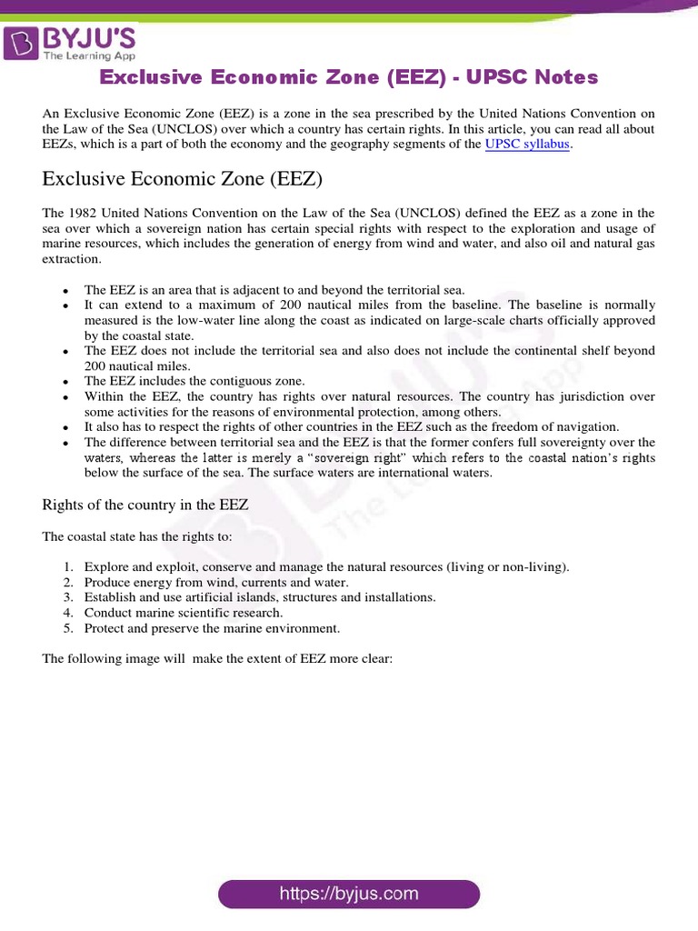 Exclusive Economic Zone | PDF | Territorial Waters | Exclusive Economic ...