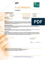 Certificate of Analysis: Conductivity Standard Solution 1.3 S/CM at 25°C