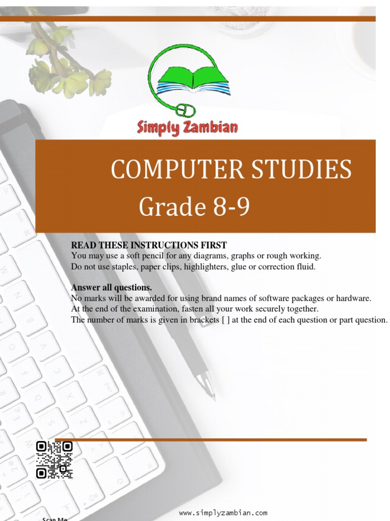 Computer Studies Grade 89 Read These Instructions First PDF