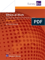 Ibe Survey Report Ethics at Work 2018 Survey of Employees Europe Int