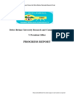 Progress Report: Debre Birhan University Research and Community Service V/President Office