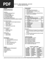 Class Viii - Term I Examination - 2022-2023 Syllabus and Date Sheet