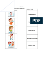 Brushing Teeth: Worksheet Look at The Pictures and Match The Pictures With The Words. Routine of The Day Pictures