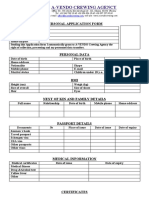 A-Vendo Crewing Agency: Personal Application Form