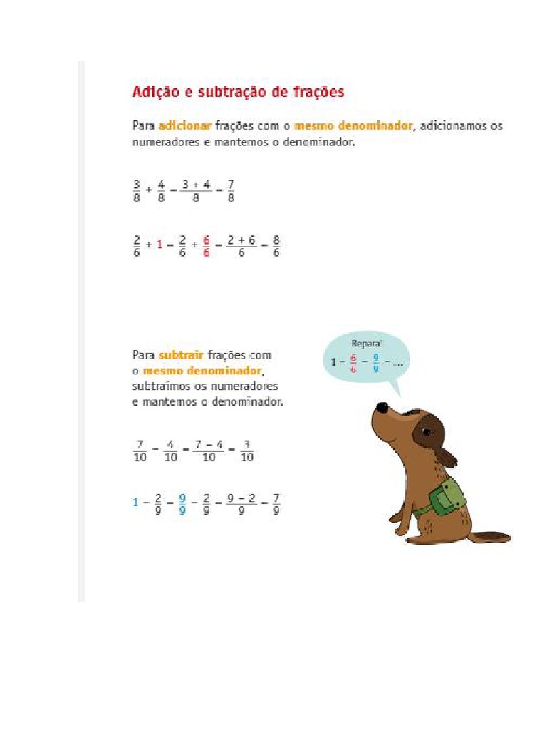 Adição e Subtração de Frações | PDF