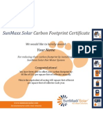 SunMaxx Solar Carbon Footprint Certificate