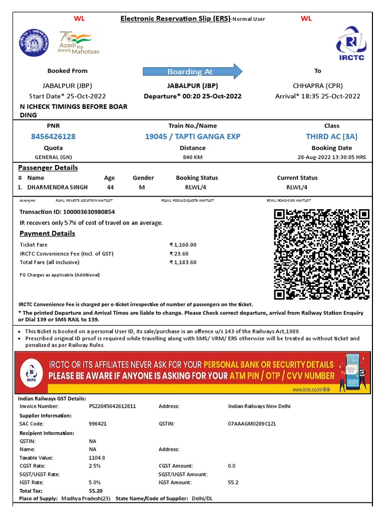 electronic-reservation-slip-for-a-third-ac-train-ticket-from-jabalpur