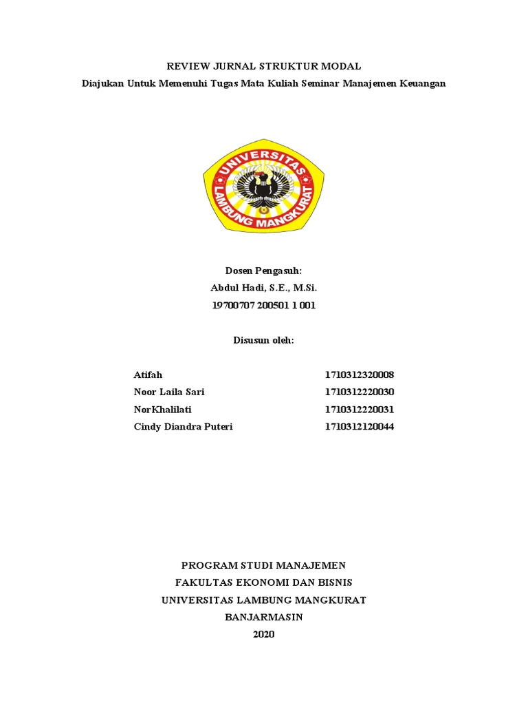 Review Jurnal Struktur Modal | PDF