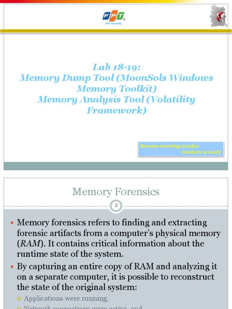 Lab 1819 Memory Dump Tool (Moonsols Windows Memory Toolkit) Memory