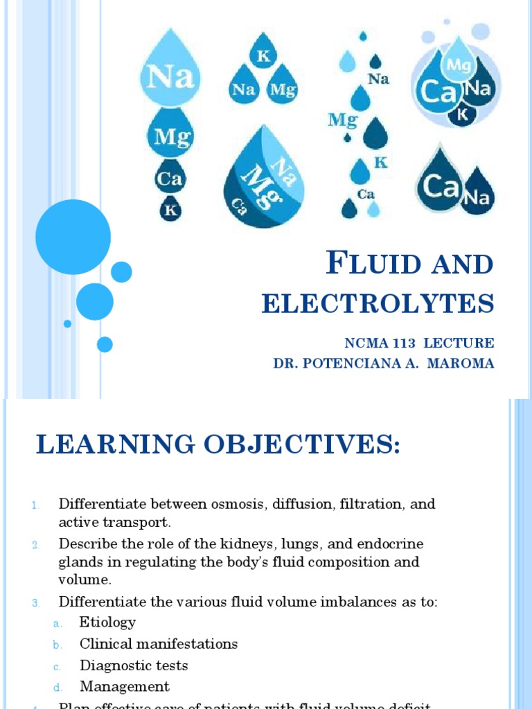 Fluid and Electrolyte Management Guide | PDF | Osmosis | Angiotensin