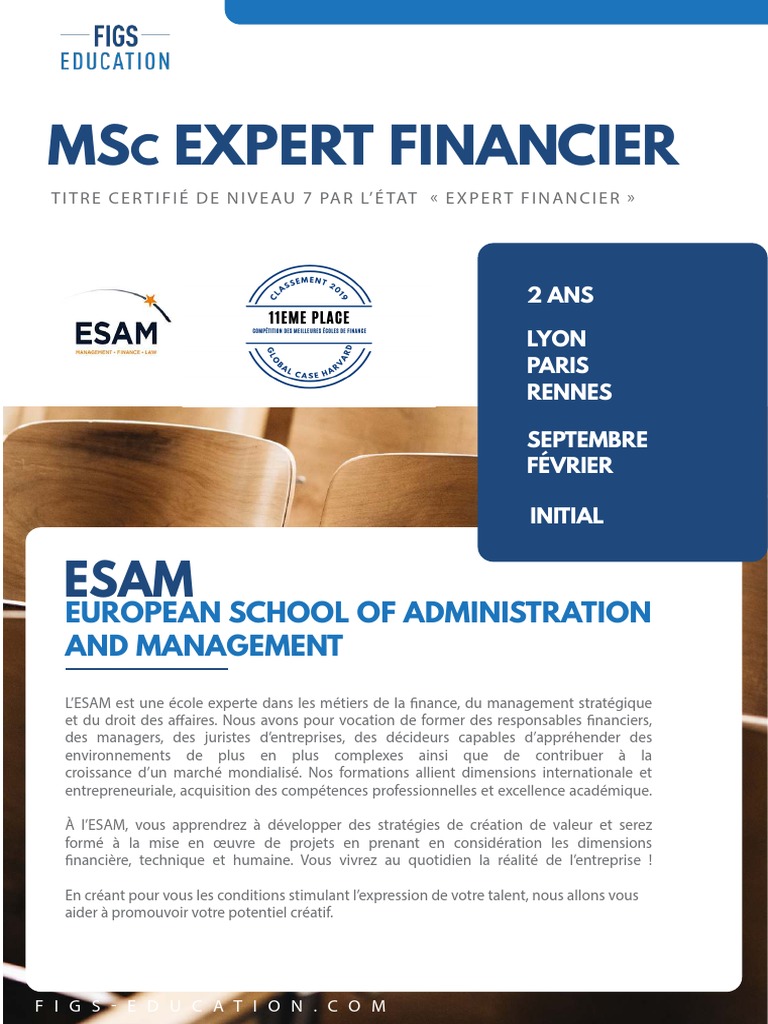 Master Expert Financier à l'ESAM | PDF | Audit | Business