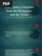 21st Century Literature From The Philippines and The World: Introduction To Philippine Literature