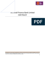 AU Small Finance Bank Limited CSR Policy