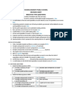 Vishwa Bharati Public School Revision Sheet Objective Type Questions