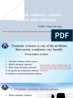 Domestic Violence: Causes, Effects and Solutions: Student: Vuong Van Long
