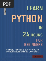 Learn Python in 24 Hours For Beginners by S Basu