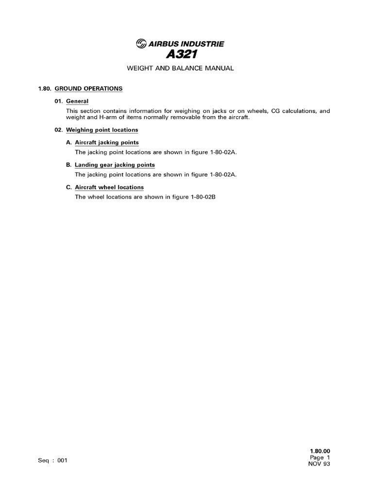 A321 Weightbalance Calcul | PDF