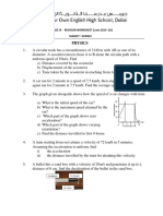 Physics: Grade Ix - Revision Worksheet (June 2019 - 20)