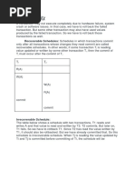 Recoverability: Recoverable Schedules: Schedules in Which Transactions Commit