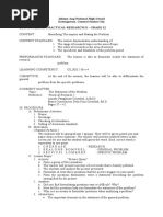 Johnny Ang National High School Katangawan, General Santos City Lesson Plan in Practical Research Ii - Grade 12