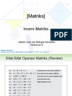 Kuliah 6 - Invers Matriks