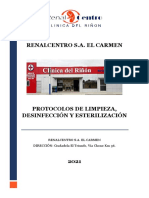 Protocolo de Procedimientos de Limpieza, Desinfección y Esterilización