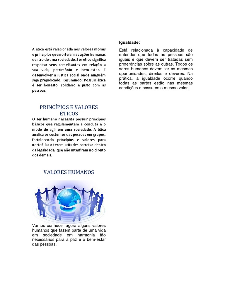 A Ética Está Relacionada Aos Valores Morais e Princípios Que Norteiam ...