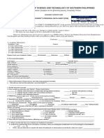 Students Personal Data Sheet Form
