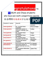 Congratulations - 2011 Math Awards