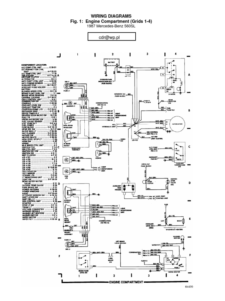 Wiring Diagrams Fig. 1: Engine Compartment (Grids 1-4) : CDR@WP - PL